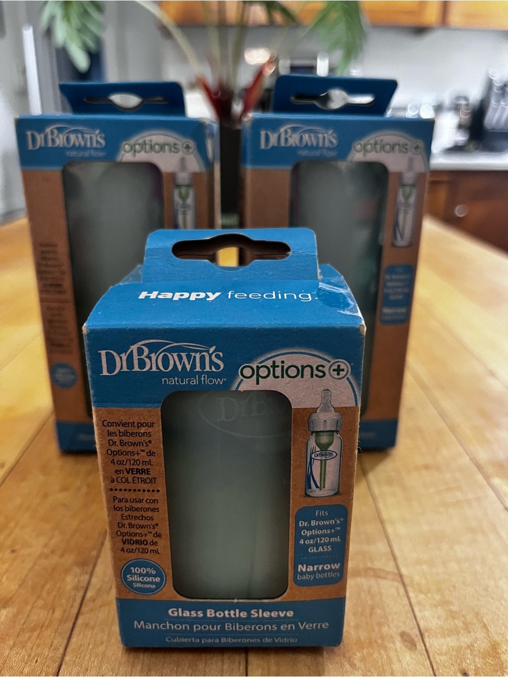 Dr. Brown's Options+ Glass Bottle Silicone Sleeve, for narrow glass bottles.
